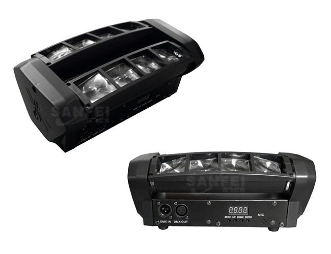 LED Mini 8-Eye Beam / RGBW or white / Dual-Tilt Spider beam Moving Head