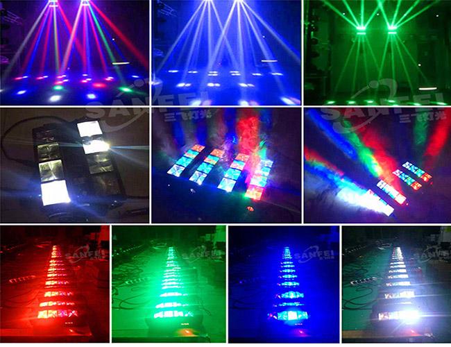 LED Mini 8-Eye Beam / RGBW or white / Dual-Tilt Spider beam Moving Head