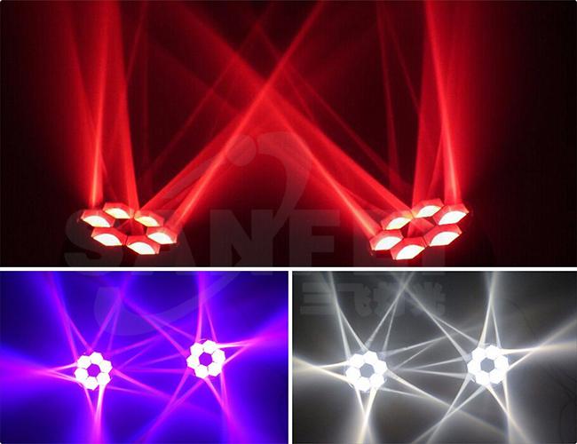 White Shell Zoom Moving Head Light With 6pcs Bee Eye Auto Switching Power