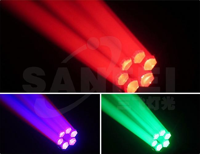 White Shell Zoom Moving Head Light With 6pcs Bee Eye Auto Switching Power